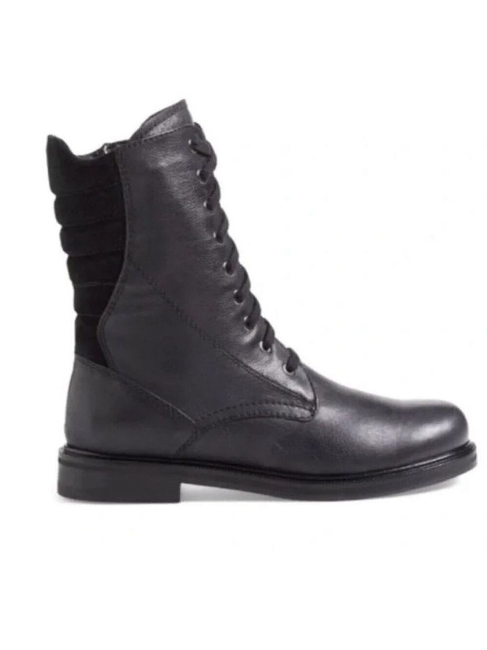 Aquatalia Women’s Super Racer Becca Combat Boots Black Lace Up Size 7
